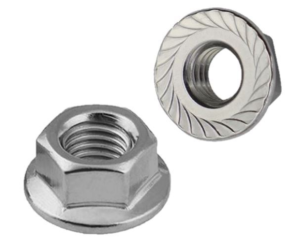 37CNHFV 3/8-16 SERR HEX FLANGE NUT 18-8 SS